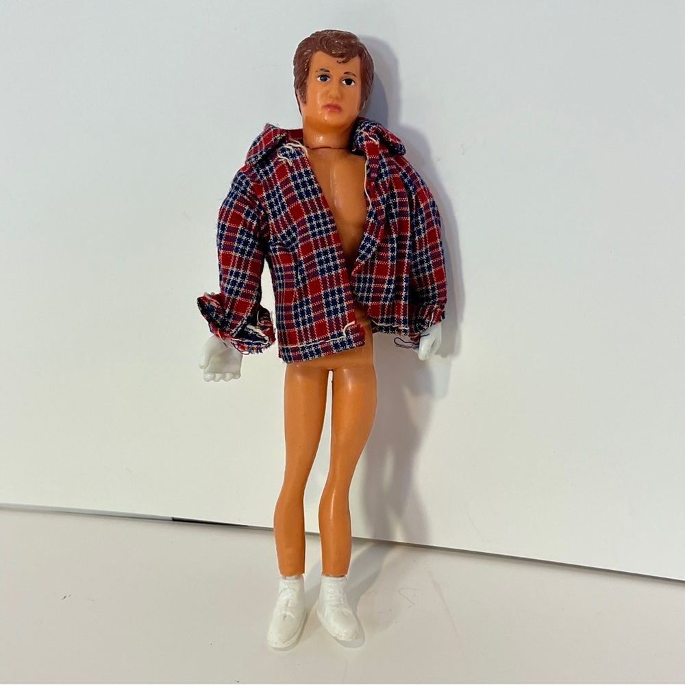 1972 Ideal Vintage Evil Knievel Action Figure Rubber Bendable Doll Jackson Shirt